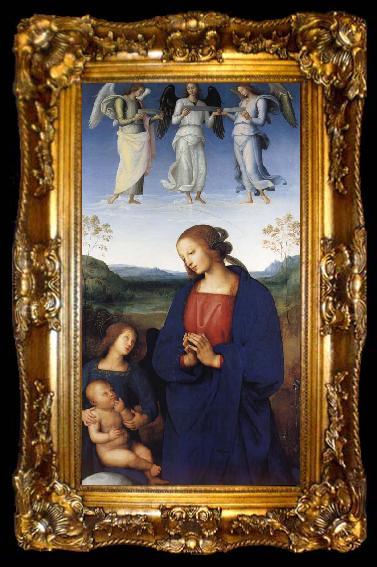 framed  Pietro Perugino The Virgin and Child with an Angel, ta009-2